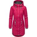Regenjacke PEAK TIME "L60042", Damen, Gr. XXL (44), pink (magenta), Obermaterial: 100% Polyurethan, Futter 1: 100% Polyester, Futter 2: 60% Baumwolle, 40% Polyester, Wattierung: 100% Polyester, modisch, tailliert ca. Mitte Oberschenkel, Langarm...