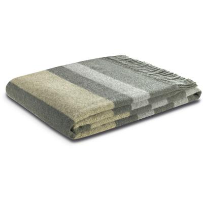 Plaid BIEDERLACK "Plaid Moss Charming mit hochwertigen Fransen", grün (grün, grau), B:150cm L:200cm, Wolle, Kaschmir, Wohndecken, Wolle-Kaschmir-Mix Image