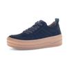 Plateausneaker GABOR, Damen, Gr. 39, blau (dunkelblau), Veloursleder, Glattleder, unifarben, sportlich, Schuhe, Freizeitschuh, Halbschuh, Schnürschuh mit Best Fitting-Ausstattung