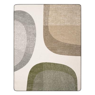 Wohndecke BIEDERLACK "Wohndecke Nordic Rock mit geketteltem Zierstich", bunt (natur, grün, grau), B:150cm L:200cm, Baumwolle, Polyacryl, Polyester, Wohndecken, Made in Germany Image