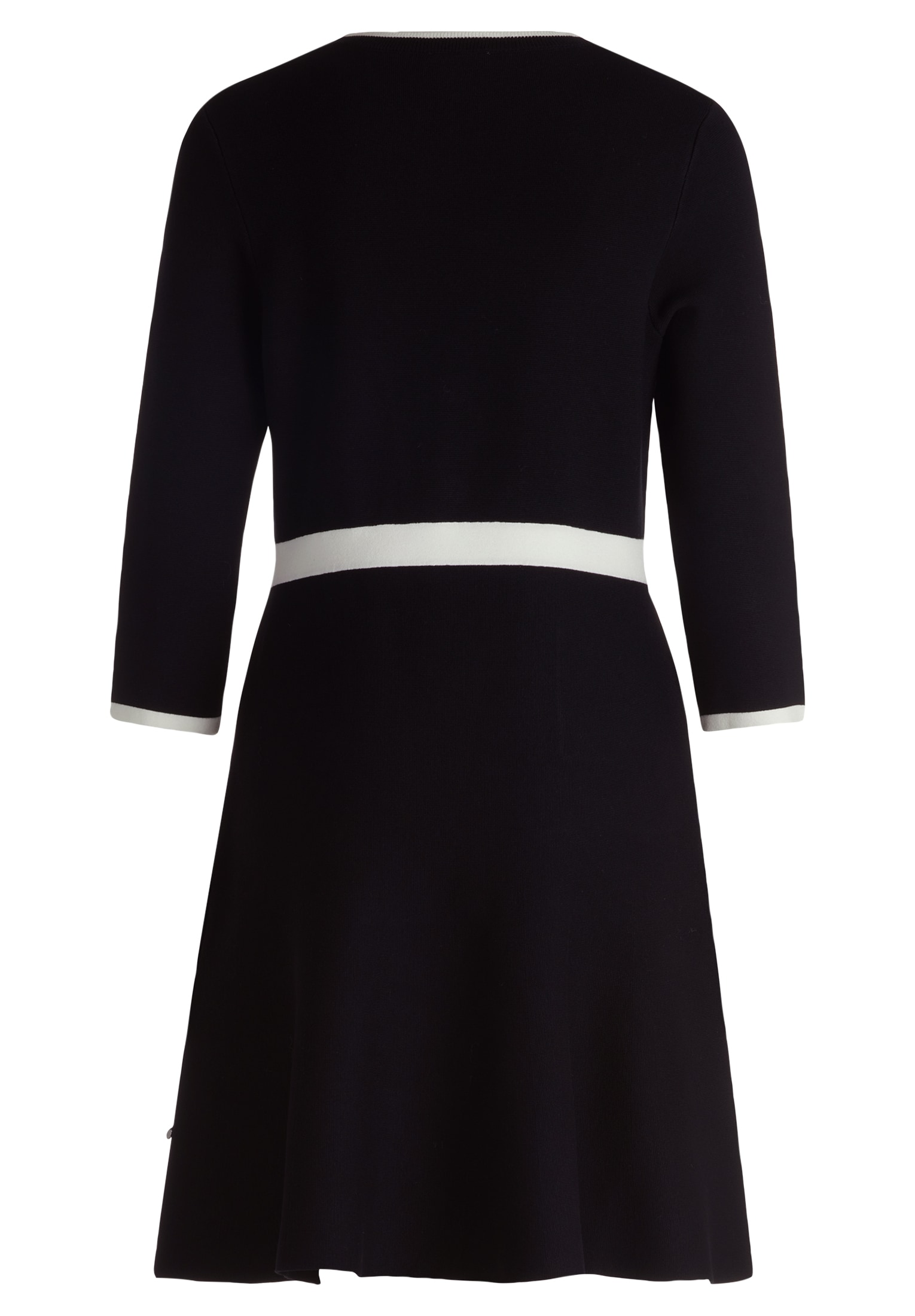 Strickkleid VERA MONT "Damen mit Rundhalsausschnitt", Damen, Gr. M, US-Größen, schwarz (schwarz, weiß), Strick, Obermaterial: 80% Viskose, 20% Polyamid, körpernah kurz, Rundhals, Kleider Strickkleid