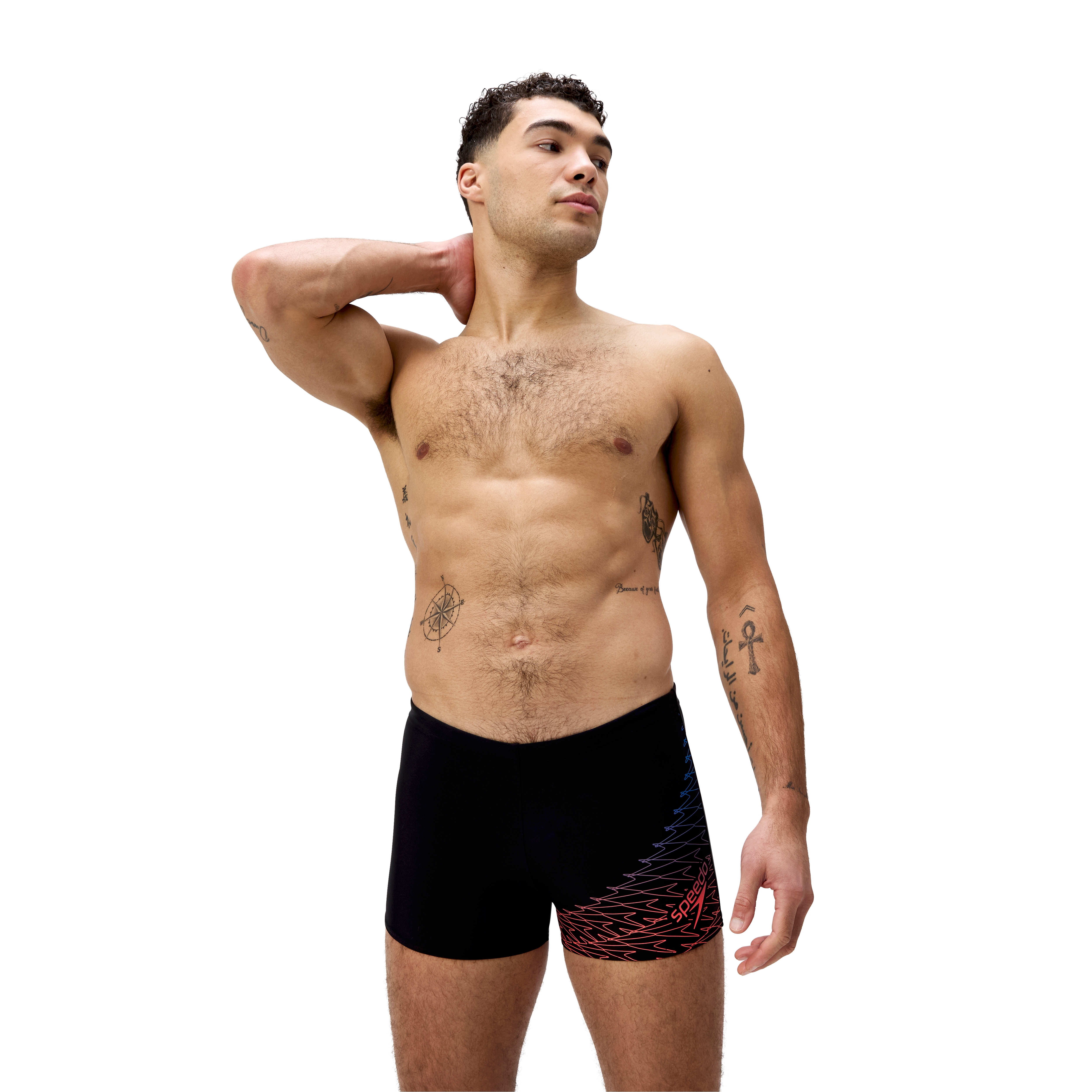 Badehose SPEEDO, Herren, Gr. 7, N-Gr, schwarz (schwarz, neon c), Obermaterial: 80% Nylon, 20% Elasthan, Sportlich, Badehosen, schnell trocknend Image