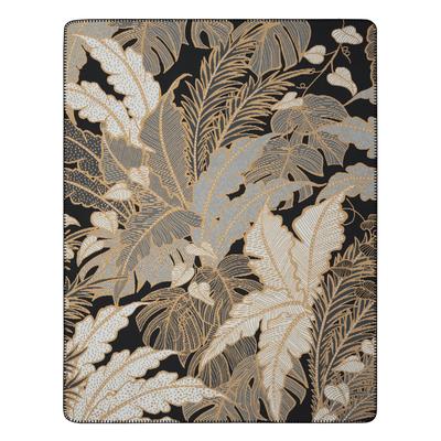 Wohndecke BIEDERLACK "Wohndecke Leavy Luxe mit geketteltem Zierstich", grau (anthrazit, natur), B:150cm L:200cm, Baumwolle, Polyacryl, Polyester, Wohndecken, Made in Germany Image