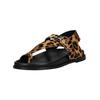 Zehentrenner INUOVO "INUOVO Sandalen Leder", Damen, Gr. 39, braun (leopard), Leder, casual, Schuhe