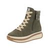 Sneaker RIEKER "Rieker Stiefelette Glattleder", Damen, Gr. 40, grün, Glattleder, casual, Schuhe