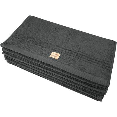 Gästehandtuch DYCKHOFF "Nature", grau (anthrazit), B:30cm L:50cm, Frottier, Obermaterial: 100% Baumwolle, Handtücher (Packung) Image
