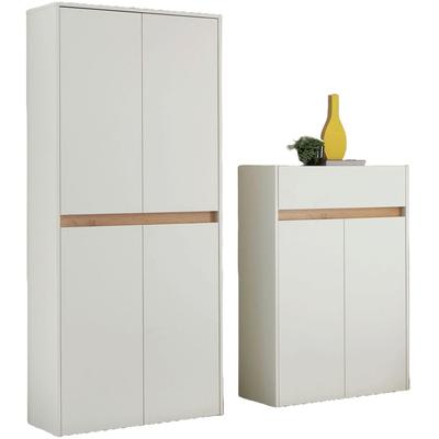 Garderoben-Set INOSIGN "City/Giron, moderne Garderobe, viel Stauraum, ca. 48 Schuhe", weiß, B:170cm H:195cm T:35cm, Holzwerkstoff, Kastenmöbel-Sets, enthält zwei Schuhschränke, ausreichend Stauraum Image