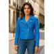 Infinity Leather Womens Blue Classic Brando Biker Jacket - Secunda Lamb Leather - Size 22 UK | Infinity Leather Sale | Discount Designer Brands