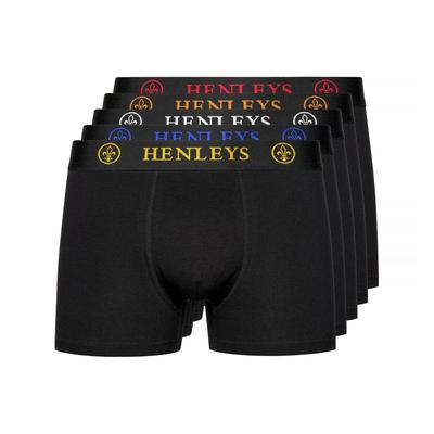 Henleys - "Quintlock" Boxershorts für Herren(5er-Pack) (Schwarz) Image