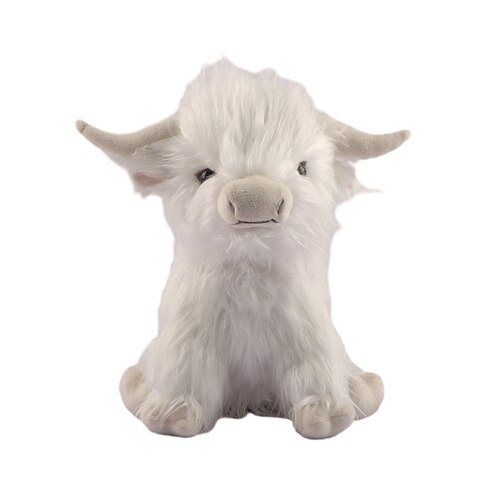 Simulation vache des Highlands en peluche jouet doux en peluche réaliste animal jouet vache des Highlands kawaii enfants cadeau jouet pour garçons filles cadeau d'anniversaire