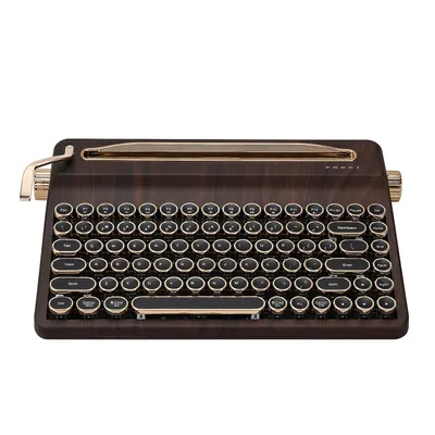 YUNZII QL75 Wood QMK/VIA Mechanical Keyboard, Retro Style RGB Wireless Mechanical Keyboard, Mac/Win Customizable, Gift Box Pack