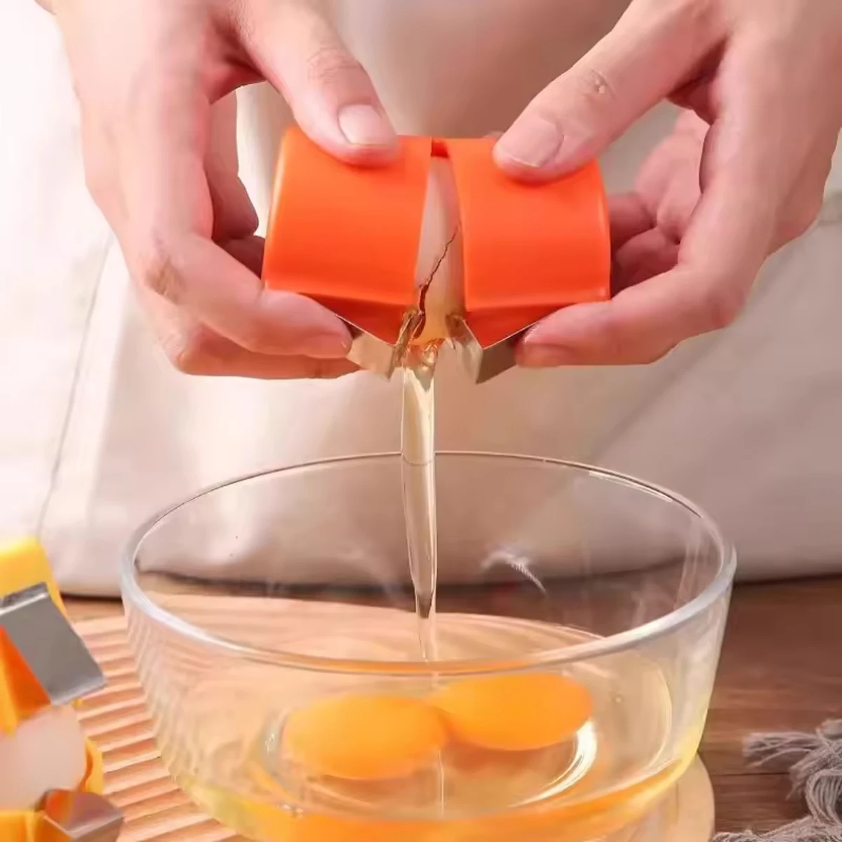 1/3 stücke-Ei Shell Opener Presse Ei Shell Separator Tragbare Ei Opener Handheld Ei Shell Haushalt Küche Backen werkzeuge Image