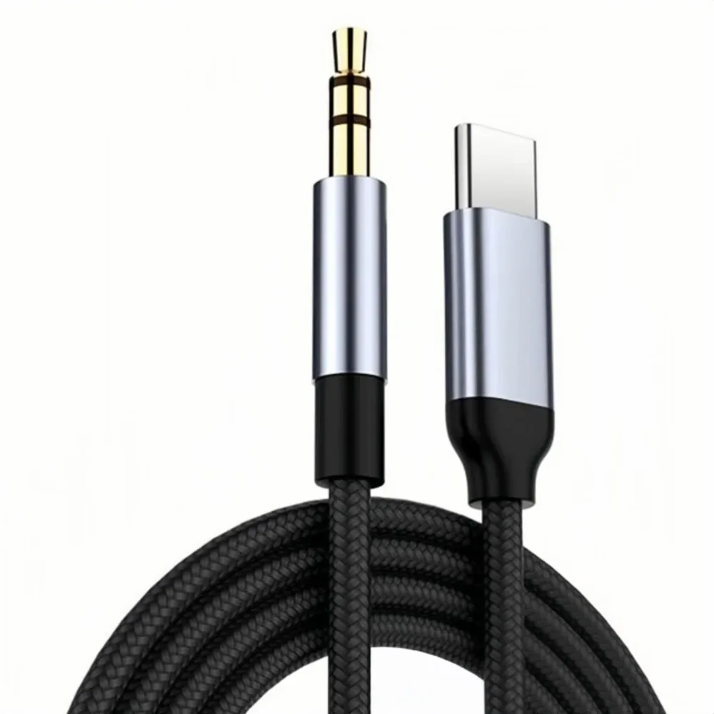 USB C auf 3,5 mm AUX-Kopfhörer, Audiokabel, Typ C 3,5, Auto-Klinkenadapter, Nylonkabel, Auto-Audio-Verlängerungskabel, Stecker, Kopfhörer Image