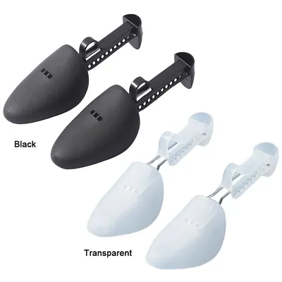 1 Pair Practical Plastic Adjustable Length Durable Black Women Men 2-Way Shoes Stretcher Tree Shaper Shoe Stretcher Holder