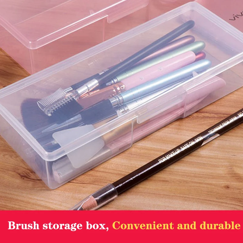 Nagel Lagerung Box Für Polieren Datei Puffer Container Rechteck Kunststoff Make-Up Werkzeuge Nagel Zeichnung Stift Pinsel Fall Lagerung Box Image