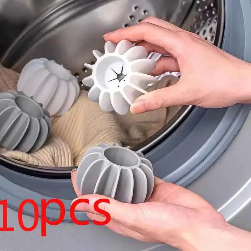 10 stücke Wäsche ball wieder verwendbare Silikon kleidung Haar reinigungs werkzeuge Tierhaarent ferner Waschmaschine Katzen haar fänger Wäsche ball Image