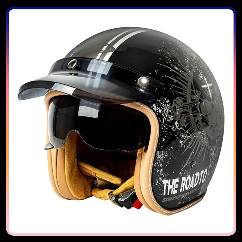 Jethelm für Herren und Damen, offenes Gesicht, Motorradhelme, DOT-zugelassen, Capacete De Moto, ABS-Material, Moto-Ausrüstung, ECE-zertifiziert Image