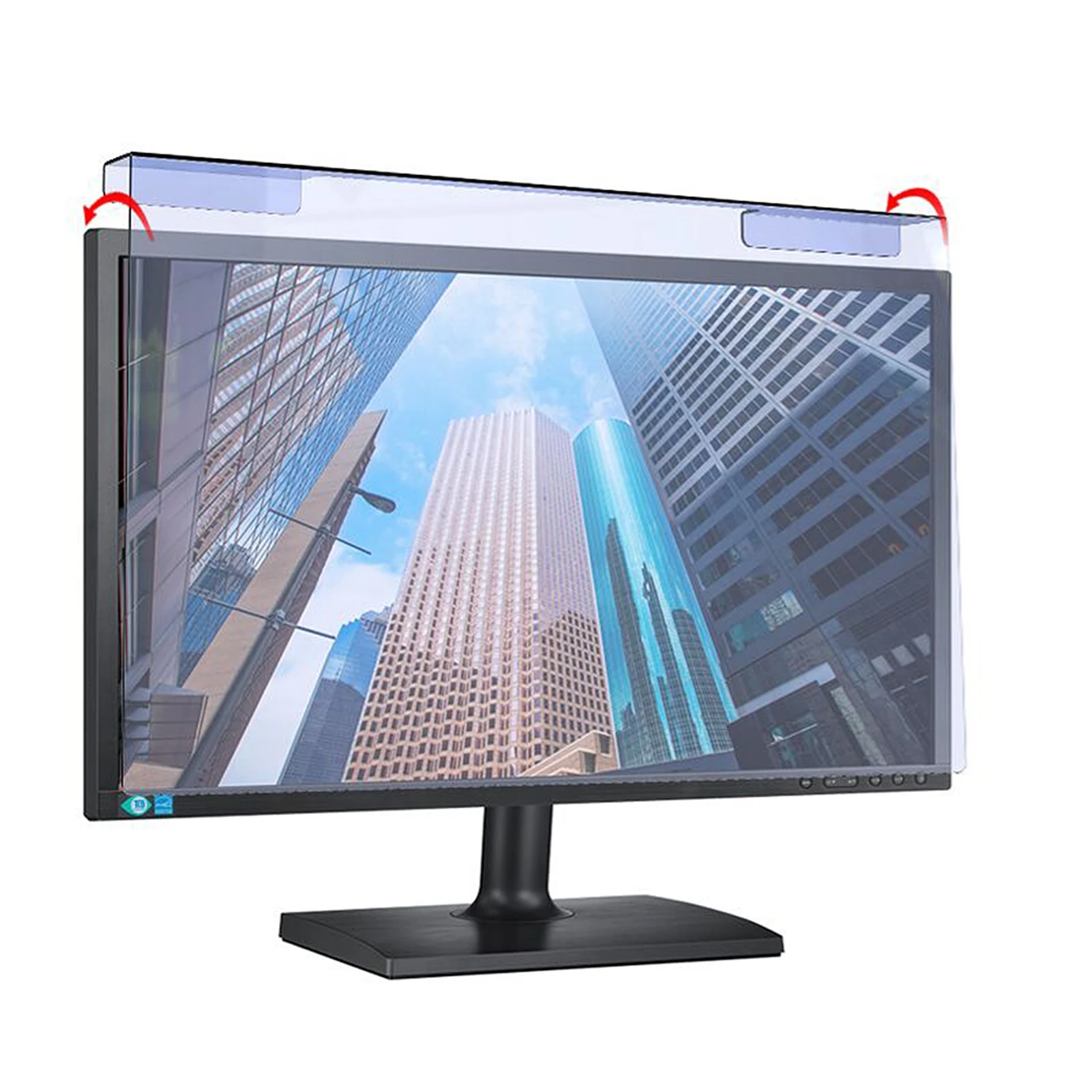 Hängender, blaues Licht blockierender Displayschutz, hochdurchlässige Anti-UV-Augenschutzfolie für 26–27 Zoll Desktop-Monitore Image
