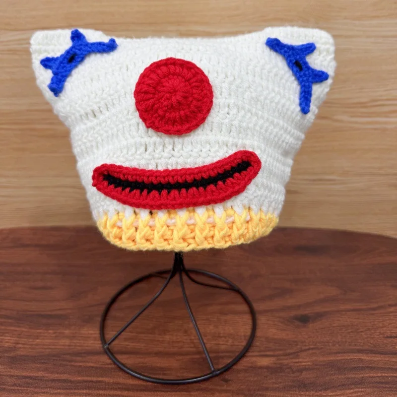 Handgewebter Unisex-Clown-Spaßhut. Niedliche und schrullige Wollmütze, geeignet für Party- und Straßenkleidung Image