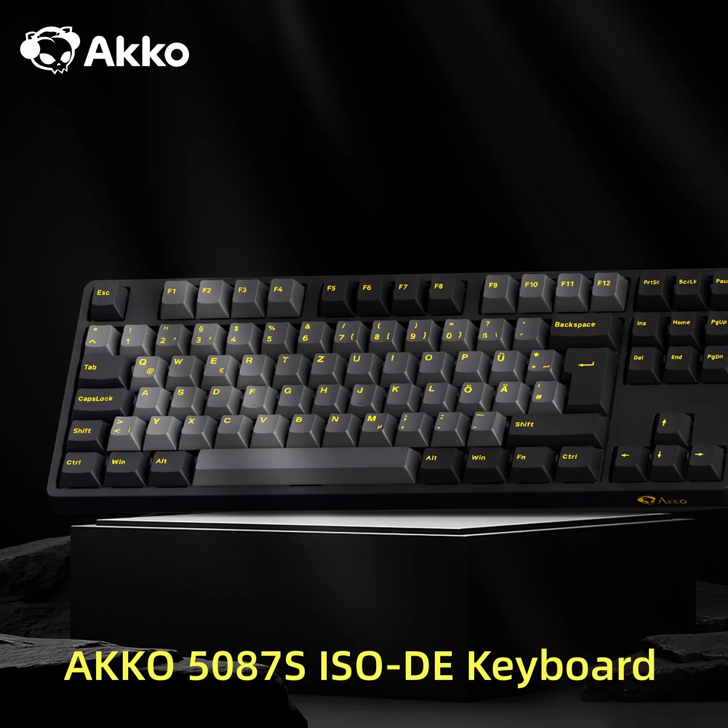 AKKO 5087S Schwarz & Gold ISO-DE-Layout Mechanische Gaming-Tastatur N-Key Rollover TKL RGB Hot-Swap Wired Custom-Tastaturen Image