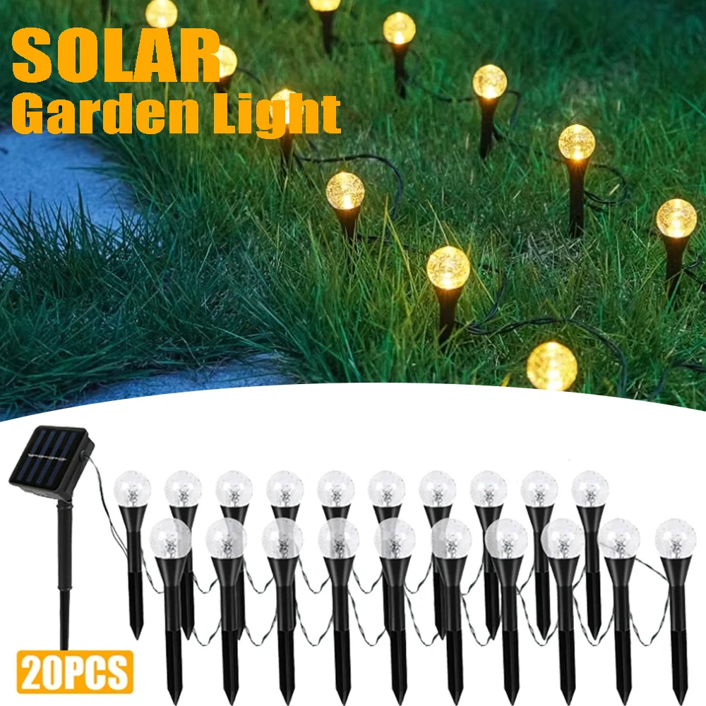 Solar-LED-Bodenleuchte für den Außenbereich, solarbetrieben, wasserdicht, Laterne, Feen-Lichterkette, Landschaftspfahl-Licht für Hof, Weg, Garten, Rasen