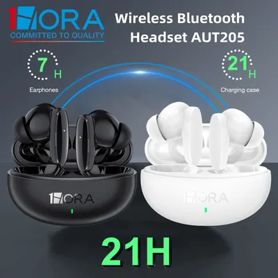 1HORA Kabellose Ohrhörer AUT205 Lange Akkulaufzeit Bluetooth 5.3 Kopfhörer Typ-C-Aufladung Kompatibel mit IOS/Android Image
