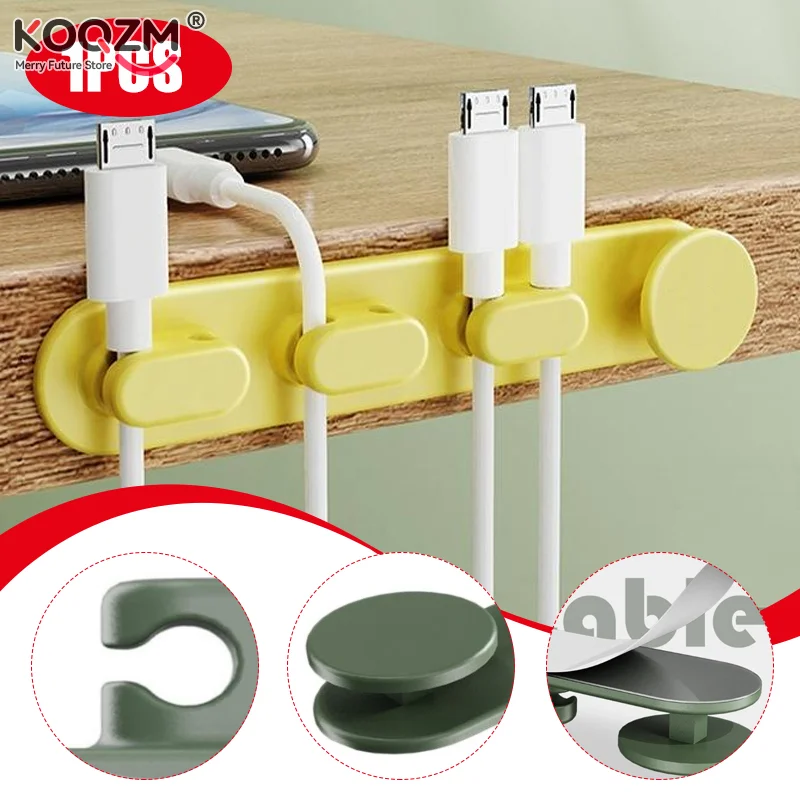 Niedlicher Kabel-Organizer für den Schreibtisch, Clip, Schreibtisch, ordentlicher Organizer, selbstklebend, zur Wandmontage, Kabelmanagement, Büro-Drahtkabelhalter