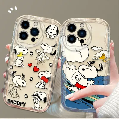 Amusing S-Snoopy Transparent Phone Case For iPhone 16 16E 15 14 13 12 11 Pro Max X XS X S Max XR SE MINI SE4 7 8 Silicone Cover