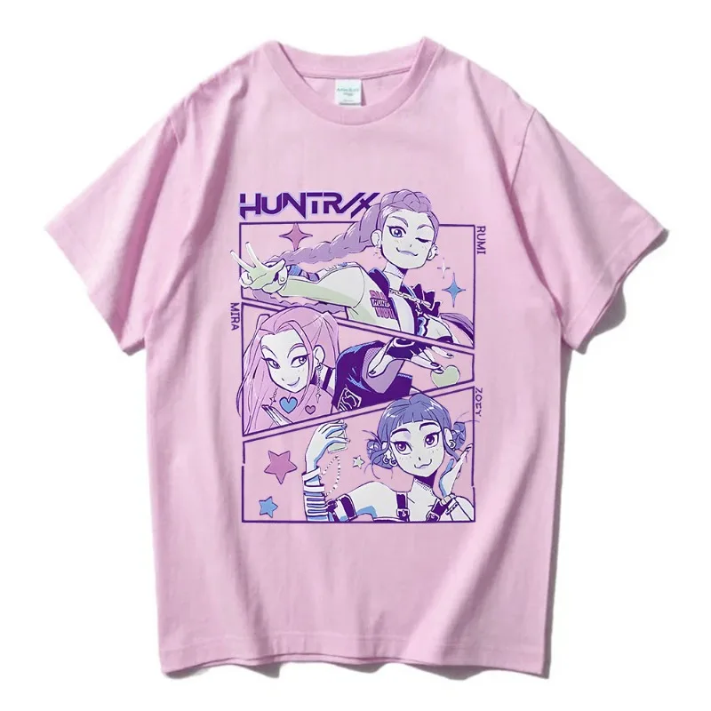 KPop Devil Hunter T-shirt Women T-shirt O-neck Cotton Fashion 2025 Movie T-shirt Casual Unisex Street Cool Fashion T-shirt Tops