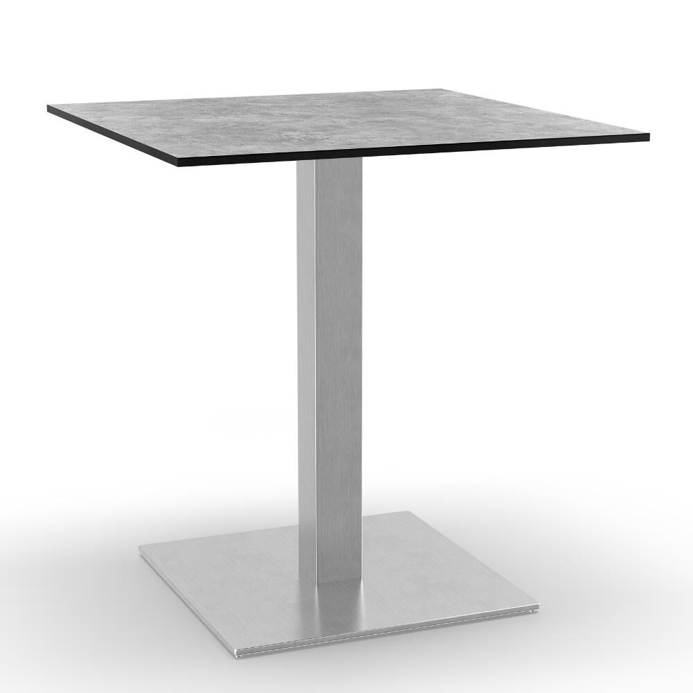 BIG Möbel GmbH Bistrotisch HPL Compact Premium | 70x70 cm Beton Grau | Edelstahl-Gestell 50x50 cm | Made In Germany Image