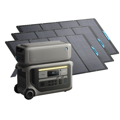 Anker SOLIX F3000 + Expansion Battery + 3Ã— 400W Portable Solar Panel