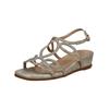 Keilsandalette ALMA EN PENA "ALMA EN PENA Sandalen Textil", Damen, Gr. 39, gold, Textil, casual, Schuhe