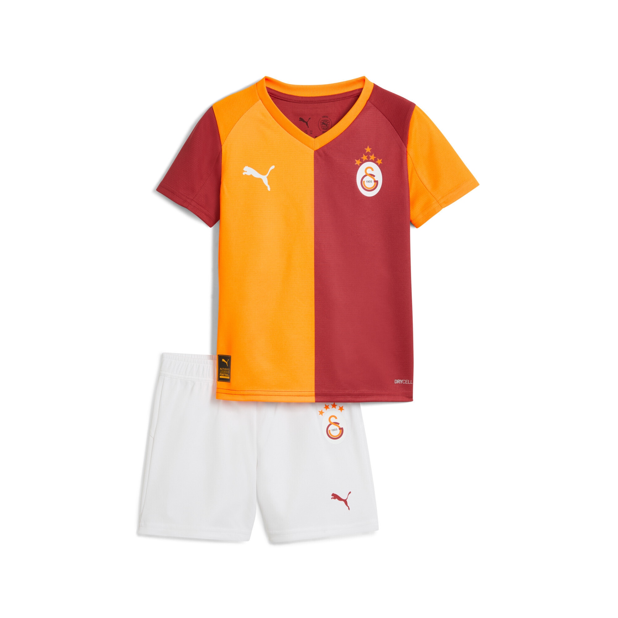 Trainingsanzug PUMA "Galatasaray SK 25/26 Heimtrikot-Minikit Kinder", Herren, Gr. 116, orange (rot rhythm intense orange), Obermaterial: 100% Polyester; Rippe: 100% Polyester, Sportanzüge Image