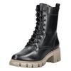 Schnürstiefelette TAMARIS "Tamaris Stiefelette Leder/Textil", Damen, Gr. 39, schwarz, Leder, Textil, casual, Schuhe