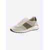 Sneaker HEINE, Damen, Gr. 38, bunt (beige, khaki), Leder, Rindsleder, Veloursleder, Veloursleder, modisch, Schuhe