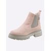 Stiefelette HEINE, Damen, Gr. 42, rosa (rose), Leder, Veloursleder, modisch, Schuhe