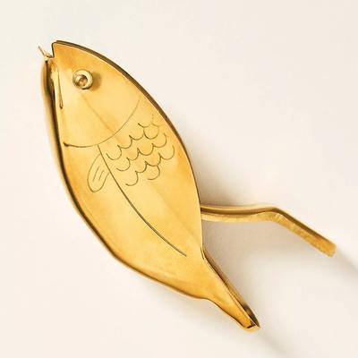 Anthropologie Dining | Anthropologie Nwt Here’s How Stevie Fish Citrus Juicer -Gold | Color: Gold | Size: Os