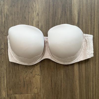 Torrid Intimates & Sleepwear | Torrid Curve Strapless Bra Womens 40 Ddd Lace Underwire Padded Bandeau Support | Color: Tan | Size: 40f (3d)