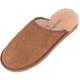SNUGRUGS Genuine Unisex Mule Extra Thick Sheepskin Slip on Slippers with Hard Man Made Sole. Chestnut Brown. Size 11