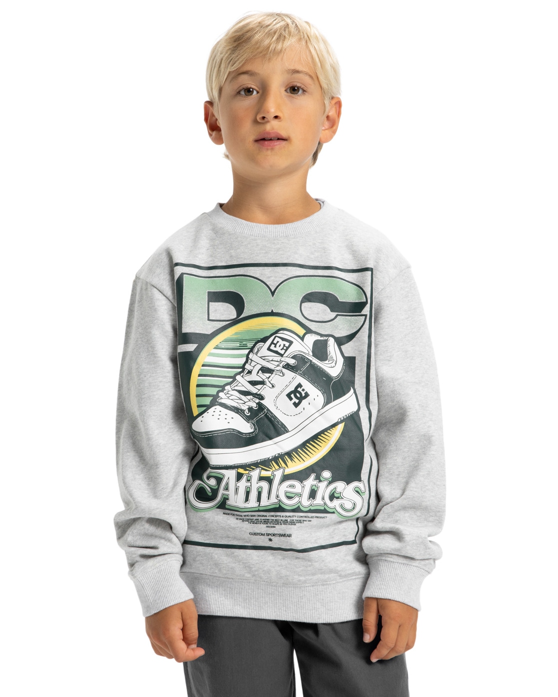 Sweatshirt DC SHOES "Manteca Tribute", Jungen, Gr. 14(155-164cm), grau (light erdgrau), 55% Baumwolle, 25% Baumwolle, 20% Polyester, Sweatshirts Sweatshirt