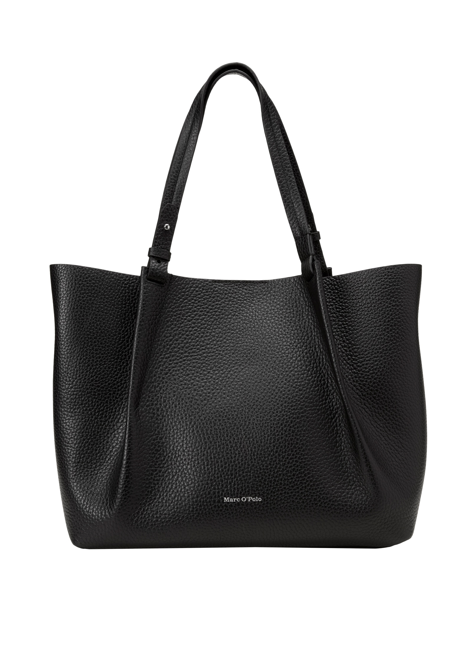 Shopper MARC O'POLO "aus genarbtem Rindleder", Damen, Gr. B/H/T: 43cm x 31cm x 15cm, schwarz, Leder, Taschen Image