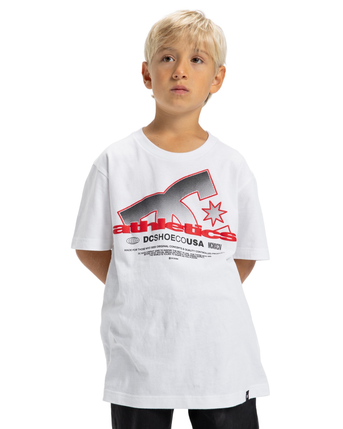 T-Shirt DC SHOES "Slathletic", Jungen, Gr. 16(165-172cm), weiß, 75% Baumwolle, 25% Baumwolle, Shirts T-Shirt