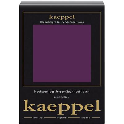 Spannbettlaken KAEPPEL "Single Jersey Mako Cotton", lila (brombeer), B:180-200cm L:200cm, Jersey, Obermaterial: 100% Baumwolle, Laken, Bettlaken aus 100% Baumwolle Image