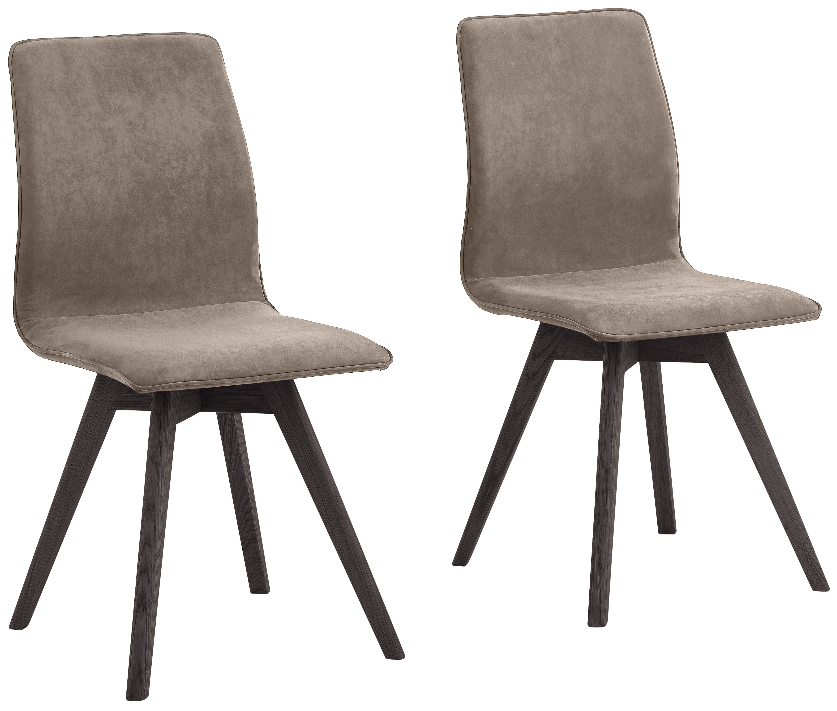 4-Fußstuhl ANDAS "Rania", grau (taupe, wenge), B:45cm H:91cm T:55cm, Massivholz, Polyester, Sperrholz, Stühle, mit Massivholzbeinen Image