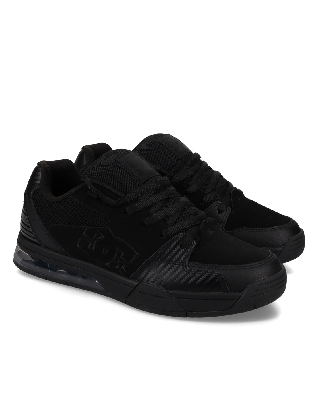 Sneaker DC SHOES "Versatile", Herren, Gr. 9,5(42,5), schwarz (schwarz, schwarz, schwarz), 50.71% Leder, 37.83% Synthetikmaterial, 11.46% Polyester, Schuhe Sneaker