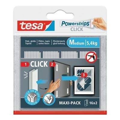 tesa Powerstrips »CLICK medium« 5,4 kg 16 x 2 Stück Image