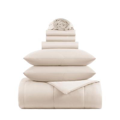 Arkwright Home Family Essentials Bed in Bag 7PC - King - Beige (P-BIAB-KG-BG) 1/EA Sheet Sets