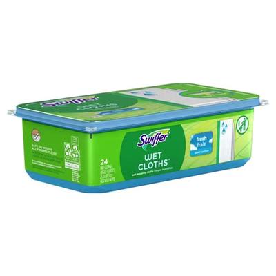 Swiffer Wet Saturated Wet Mop Pad Bound Edge White Cloth Disposable (1260306_BX) 12/BX Swiffer® Wet Mop Heads and Frames