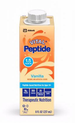 Vital Peptide 1.5 Cal Oral Supplement Vanilla Flavor Liquid 8 oz. Reclosable Carton (1075355_CS) 24/CS Vital® Peptide 1.5 Cal Oral Supplements