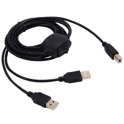 2 In 1 Printer Cable USB A To B Male To Male Printer Cable For Hp Canon Samsung Printer Splitter For Two Computers